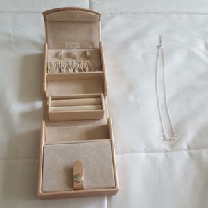 Rose Gold Jewelry holder & Silver "Love" necklace